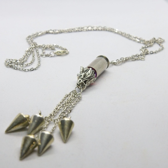 38 bullet dragon and spike necklace - Picture 2 of 2